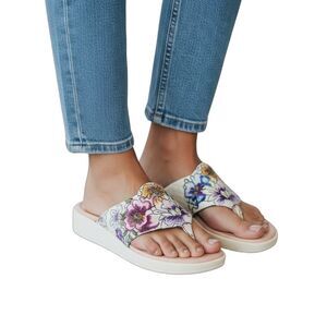Brighton Women's Floral Thong Sandals Multicolor Size 10